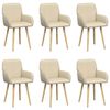 vidaXL Trpezarijske stolice 6 pcs Tkanina Krem 56,5 x 50 x 87,5 cm