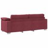 vidaXL Sofa 3 pcs Vjetrovita Crvena Platnasta tkanina