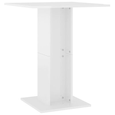 vidaXL Bistro stol sjajni bijeli 60 x 60 x 75 cm od konstruiranog drva
