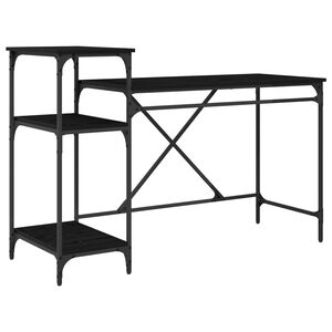vidaXL Stol Crni hrast Konstruirano drvo 135 x 50 x 90 cm