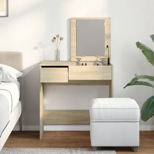 vidaXL Toaletni stolić s ogledalom boja hrasta sonome 73x46,5x120 cm