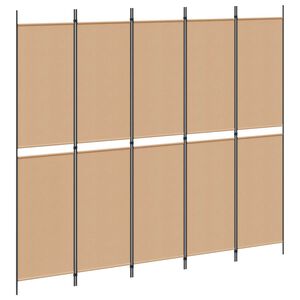 vidaXL 5-podijeljeni pregradni zid Bež 250 x 220 cm Tkanina