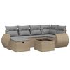 vidaXL 7-dijelni set vrtnih sofa s jastucima bež od poliratana