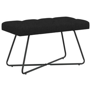 vidaXL Klupa s gumbastim tkanjem Crna 80 x 40 x 46 cm Tkanina