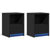 vidaXL Noćni ormarići s LED svjetlima 2 kom crni od konstruiranog drva