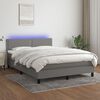 vidaXL Krevet box spring s madracem LED tamnosivi 140x200 cm tkanina