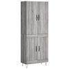vidaXL Visoka komoda siva sonome 69,5x34x180 cm od konstruiranog drva