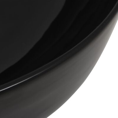 vidaXL Keramički okrugli umivaonik 41,5 x 13,5 cm crni