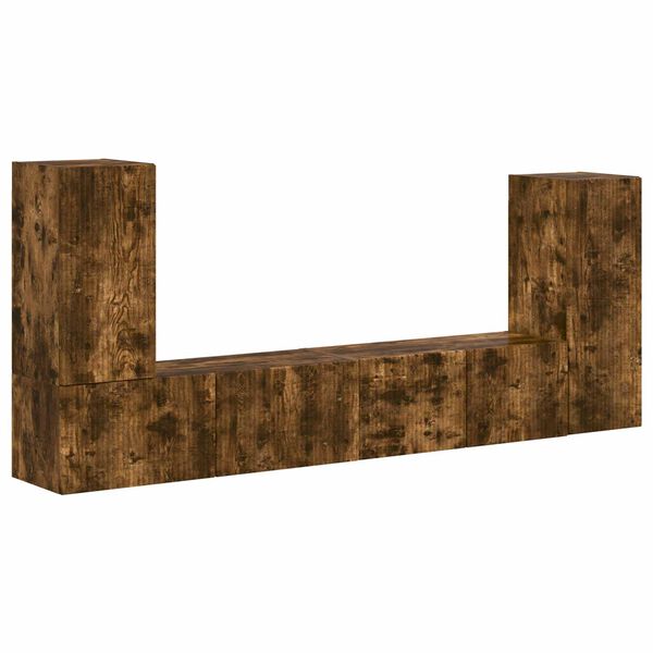 vidaXL Set TV komoda 4 pcs Dimljeni hrast Konstruirano drvo