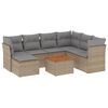 vidaXL 8-dijelni set vrtnih sofa s jastucima bež od poliratana