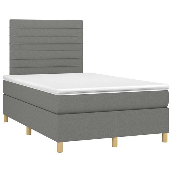 vidaXL Krevet box spring s madracem tamnosivi 120 x 190 cm tkanina