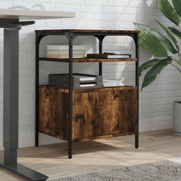 vidaXL Stalak za pisač s 3 razine boja hrasta 50 x 40 x 76 cm drveni