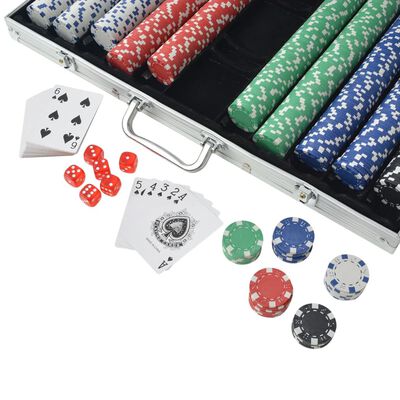 vidaXL Set za Poker s 1000 Žetona Aluminijum