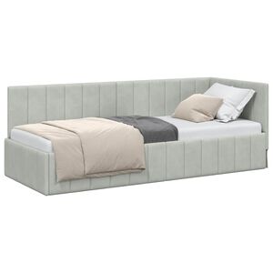 vidaXL Kutni okvir kreveta Svijetlo siva 80 cm x 200 cm Bar&scaron;un