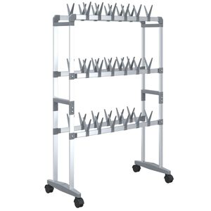vidaXL Stalak za cipele s kotačićima srebrni 66 x 27 x 100 cm