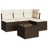 vidaXL 5-dijelni set vrtnih sofa s jastucima poliratan smeđi