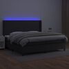 vidaXL Krevet box spring s madracem LED crni 200x200cm od umjetne kože