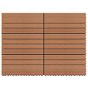 vidaXL Pločice za decking 6 pcs Smeđa 60 x 30 cm Drvoplastična smjesa