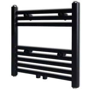 Crni kupaonski radijator za centralno grijanje ravni 480 x 480 mm