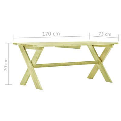 vidaXL Vrtni stol 170 x 73 x 70 cm od impregnirane borovine