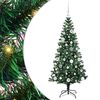 vidaXL Umjetno predsvijetljeno božićno drvce Zelena 150 cm PVC i metal