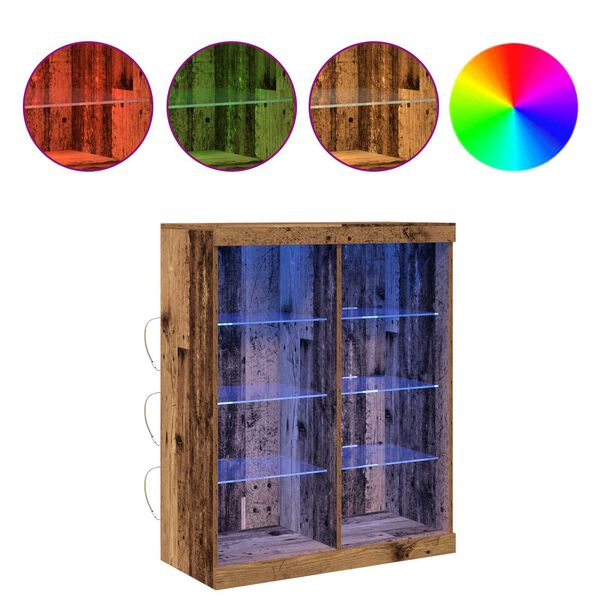 vidaXL LED komoda Staro drvo 41 x 37 x 100 cm Konstruirano drvo