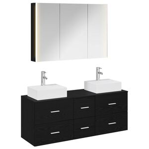 vidaXL Set namje&scaron;taja za kupaonicu 4 pcs Crni hrast