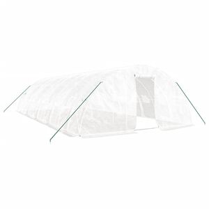 vidaXL Staklenik s čeličnim okvirom bijeli 50 m&sup2; 10 x 5 x 2,3 m