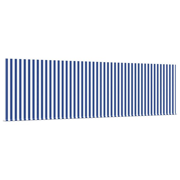 vidaXL Skrovita tenda Plava i bijela 400 &times; 300 cm Poliester i aluminij