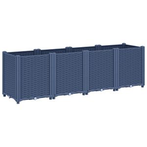 vidaXL Vrtna sadilica plava siva 160 x 40 x 53 cm od PP-a