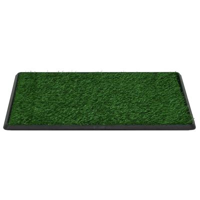 vidaXL Toalet za ljubimce s pladnjem i travom zeleni 76 x 51 x 3 cm