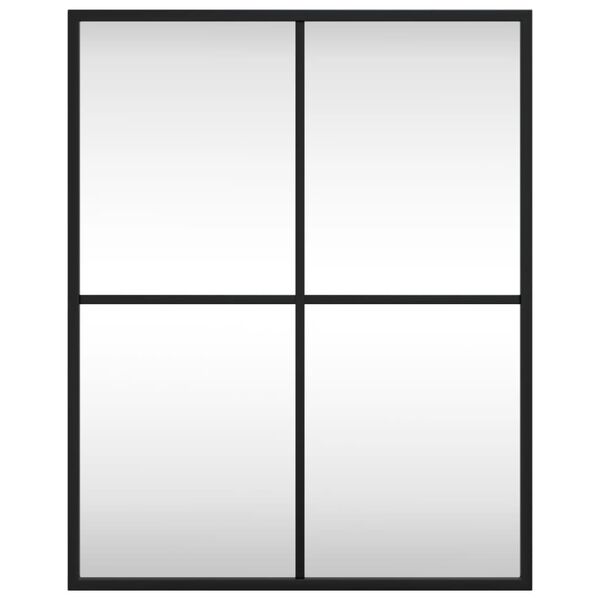 vidaXL Zidno ogledalo crno 40 x 50 cm pravokutno željezno