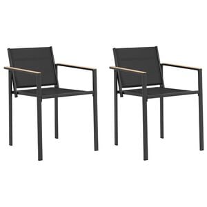 vidaXL Vrtne stolice 2 pcs Crna i antracit 53,5 x 59 x 77 cm