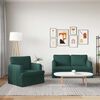 vidaXL Sofa 2 pcs Tamnozelena 144 x 80 x 85 cm tkanina