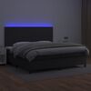 vidaXL Krevet box spring s madracem LED crni 200x200cm od umjetne kože