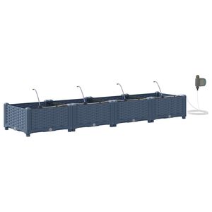 vidaXL Vrtna saksija 4 kom. Siva 160 x 40 x 22 cm PP