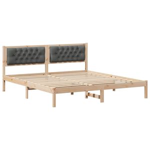 vidaXL Krevetna konstrukcija s uzglavljem Tamno siva 160 x 200 cm