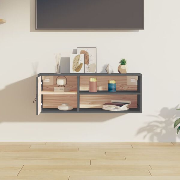 vidaXL Zidni ormarić sivi 80 x 30 x 30 cm od masivne borovine