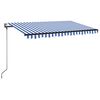 vidaXL Automatska tenda sa senzorom LED 450 x 350 cm plavo-bijela