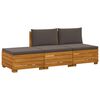 vidaXL 3 kom. Set vanjskih sofa Čvrsto drvo akacije Smeđa
