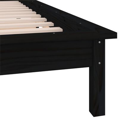 vidaXL LED okvir kreveta crni 75 x 190 cm mali od masivnog drva