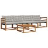 vidaXL Set vanjskih sofa s jastukom 5 pcs Prirodna i svijetlo siva