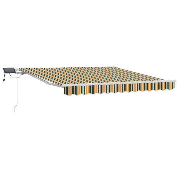 vidaXL Skrovita tenda Zelena i žuta 300 x 250 cm Tkanina i čelik