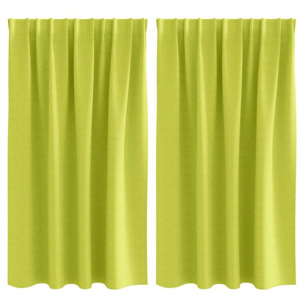vidaXL Zavjese za blackout s prstenovima 2 pcs Zelena 140 x 140 cm