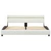 vidaXL Okvir za krevet LED od umjetne kože bijeli 150 x 200 cm