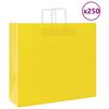 vidaXL Papirnate vrećice 250 kom s ručkama žute 54x15x49 cm