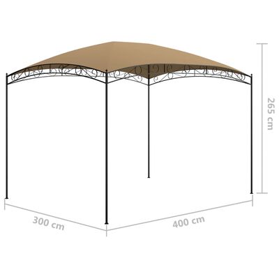 vidaXL Sjenica 3 x 4 x 2,65 m smeđesiva 180 g/m²