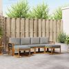 vidaXL Set vanjskih sofa s jastukom 6 pcs Prirodna i svijetlo siva