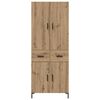 vidaXL Highboard Umjetnički hrast 69,5 x 34 x 180 cm Konstruirano drvo