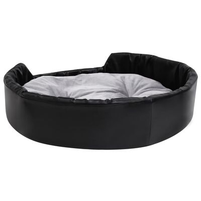 vidaXL Krevet za pse crno-sivi 90 x 79 x 20 cm od pliša i umjetne kože